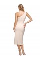 Best Midi Length One Shoulder Formal Crepe Bridesmaid Dress / Cocktail Prom Dress with Thigh High Side Split UK