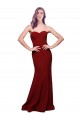 Best Long Full Length Sweetheart Slim Formal Crepe Bridesmaid Dress / Prom Dress with Strapless Bodice UK