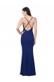 Best Full Length V-Neckline Formal Crepe Bridesmaid Dress / Prom Dress with Thin Straps and Fulted Skirt UK