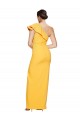 Best One Shoulder Floor Length Formal Crepe Bridesmaid Dress / Prom Dress with Thigh High Split UK