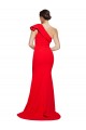 Best One Shoulder Long Sweep Train Crepe Bridesmaid Dress / Prom Dress with Thigh High Split UK