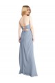 Best Straight Neckline Crepe Slip Bridesmaid Dress / Prom Dress with Strappy Back UK
