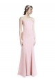 Best Square Neck Criss Cross Open Back Slim Crepe Bridesmaid Dress / Prom Dress with Spaghetti Straps UK