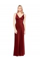 Best Full Length Long Formal Stretch Satin Slip Bridesmaid Dress / Prom Dress V-Back UK