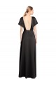 Best Cap Sleeves Open Back Long Formal Stretch Satin Bridesmaid Dress / Prom Dress UK