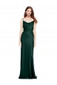 Best Fitted Cowl Neck Long Formal Stretch Satin Slip Bridesmaid Dress / Prom Dress with V-Back UK