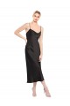 Best Cowl Neck Midi Length Short Cocktail Formal Stretch Satin Slip Bridesmaid Dress / Prom Dress UK