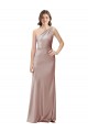 Best One Shoulder Black-Tie Floor Length Long Formal Stretch Satin Bridesmaid Dress / Prom Dress UK