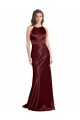 Best High Neck Halter Long Sleeveless Formal Stretch Satin Bridesmaid Dress / Prom Dress with Strappy Back UK