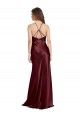 Best High Neck Halter Long Sleeveless Formal Stretch Satin Bridesmaid Dress / Prom Dress with Strappy Back UK