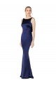 Best Sheath High Neck Formal Stretch Satin Bridesmaid Dress / Prom Dress Low Back UK