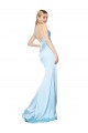 Best Double Straps V-Neck Sleeveless Formal Stretch Satin Bridesmaid Dress / Prom Dress with High Slit UK