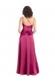Best Sleek One Shoulder A-Line Long Formal Stretch Satin Bridesmaid Dress / Prom Dress with Spaghetti Straps Back UK