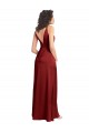 Best Faux Surplice Neckline Long Slim A-Line Formal Stretch Satin Bridesmaid Dress / Prom Dress UK