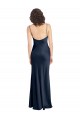 Best Cowl Neck Long Empire Waist Formal Stretch Satin Bridesmaid Dress with Open Back UK