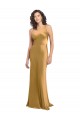Best One Shoulder Long Floor Length Formal Stretch Satin Slip Bridesmaid Dress / Prom Dress UK