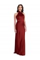 Best Backless Halter Long Formal Stretch Satin Bridesmaid Dress / Prom Dress UK