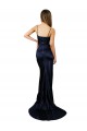 Best Pleated Sash Skirt Long Formal Stretch Satin Bridesmaid Dress / Prom Dress with High Slit UK
