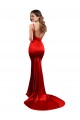 Best Long Pleated Formal Stretch Satin Bridesmaid Dress / Prom Dress with High Slit UK
