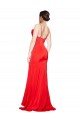 Best Low Back Cowl Neck Formal Stretch Satin Bridesmaid Dress / Prom Dress with High Side Slit UK