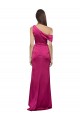 Best Off the Shoulder Short Sleeves Formal Stretch Satin Bridesmaid Dress / Prom Dress with Side Slit UK