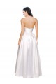 Best Full Length Strapless V-Cutout Formal Stretch Satin Bridesmaid Dress / Prom Dress UK