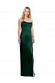 Best Scooped Strapless Neckline Stretech Satin Bridesmaid Dress / Prom Dress with Side Slit UK
