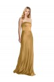 Best Sleek Strapless Long A-Line Formal Stretch Satin Bridesmaid Dress / Prom Dress UK