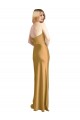 Best Sleek Strapless Long A-Line Formal Stretch Satin Bridesmaid Dress / Prom Dress UK