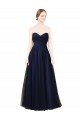 Best Draped Bodice Sweeheart Long Tulle Bridesmaid Dress UK