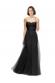 Best Long Tulle Bridesmaid Dress with Sweetheart Neckline and Belt UK