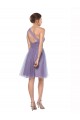 Best One Shoulder Short Knee Length Tulle Bridesmaid Dress UK