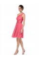 Best One Shoulder Short Knee Length Tulle Bridesmaid Dress UK