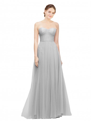 Best Long Twisted Sweetheart Neckline Tulle Bridesmaid Dress UK