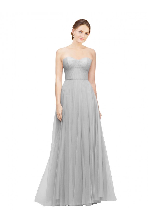 Best Long Twisted Sweetheart Neckline Tulle Bridesmaid Dress UK