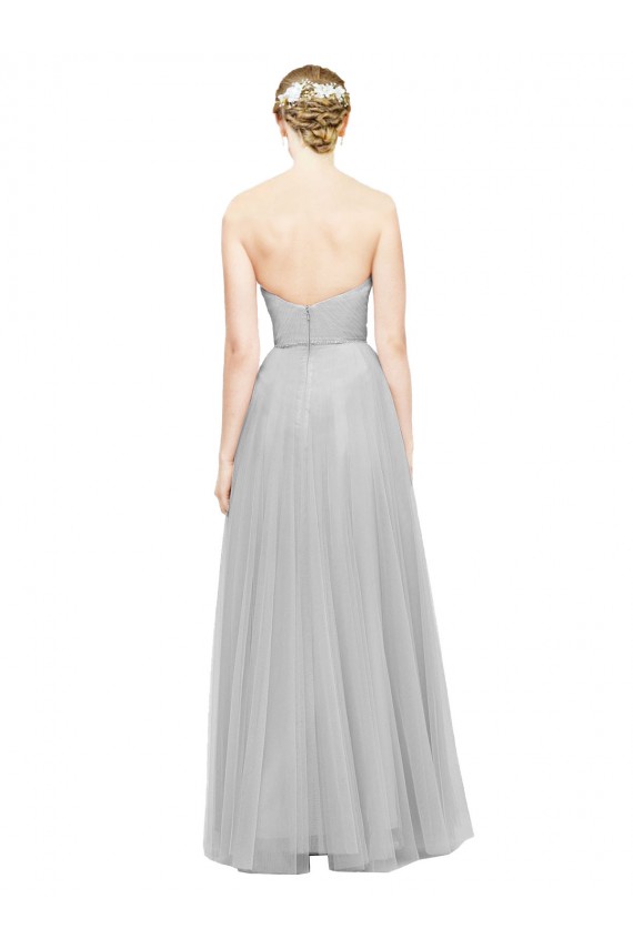Best Long Twisted Sweetheart Neckline Tulle Bridesmaid Dress UK