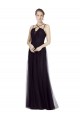 Best High Neck Long A-Line Tulle Bridesmaid Dress UK