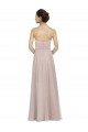 Best Long Strapless Tulle Bridesmaid Dress with Pleated Bodice UK