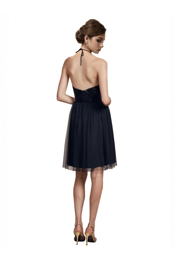 Best High Neck Illusion Bodice Bridesmaids Dress UK