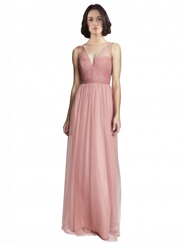 Best V-Neck Illusion Tulle Bridesmaids Dress UK