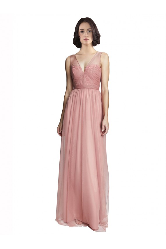Best V-Neck Illusion Tulle Bridesmaids Dress UK