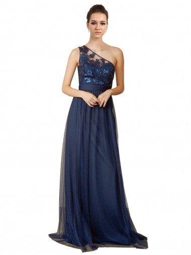 Best Sequined Floral Lace Sweetheart Tulle Bridesmaid Dress UK
