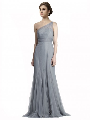 Best One Shoulder Tulle Fit and Flare Bridesmaid Dress UK