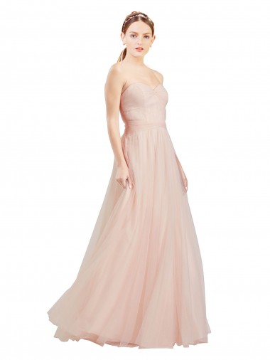 Best Floor Length Sweetheart Tulle Bridesmaid Dress with Open Back UK