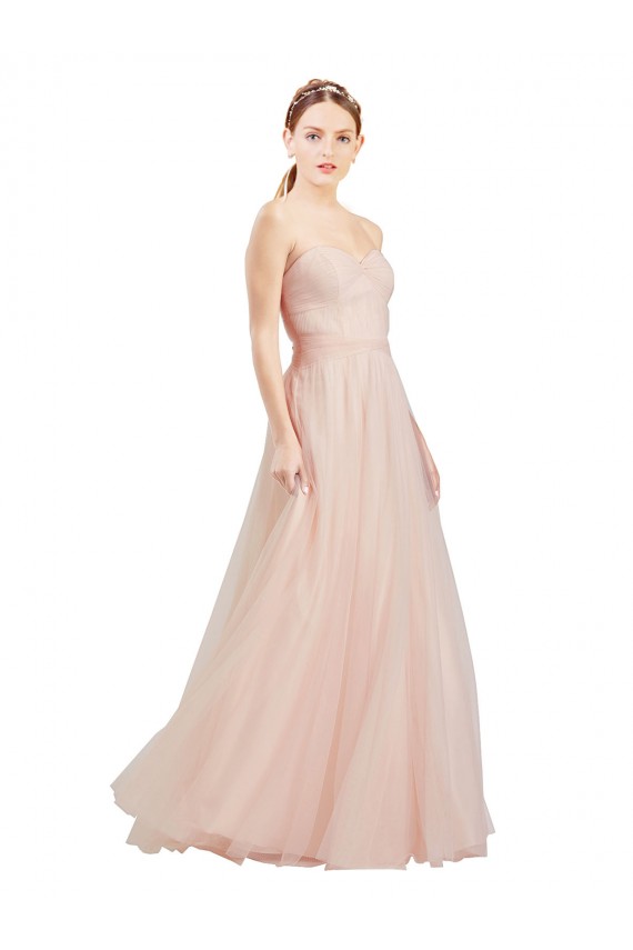 Best Floor Length Sweetheart Tulle Bridesmaid Dress with Open Back UK
