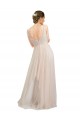 Best Scooped Neckline Long Tulle Bridesmaid Dress with Open Back UK