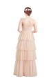Best V-Neck A-Line Layered Long Tulle Bridesmaid Dress UK