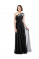 Best Ruched Long Soft Tulle Bridesmaid Dress with Sheer Netting Shoulder Strap UK