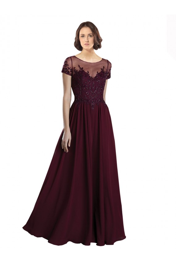 Best Full Length Beaded and Embroidered Tulle Bodice Long Chiffon Bridesmaid Dress UK