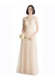 Best Full Length Tulle Bridesmaid Dress with Corded Lace Over Sweetheart Neckline UK